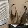 Bolso de Hombro Casual Retro de Gamuza de Gran Capacidad con Textura de Moda Estilo Coreano para Mujer, Bolso Tote para el Hombro/Debajo del Brazo Versátil