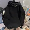 Sudadera con Capucha Gruesa Forrada de Polar para Otoño/Invierno 2026 para Hombres y Mujeres, Hecha de Algodón Chino y Polar de Zorro Plateado, con Capucha de Botones, Corte Holgado, Sudadera de Color Sólido