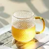 Taza de Vidrio Martillado Estilo Japonés Borosilicato Grueso Resistente al Calor Taza para Té Verde Taza para Whiskey Vino Taza para Bebidas de Jugo de Fruta Taza Escama de Dragón