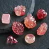 Accesorios de Cuarzo Fresa Natural, Tallado de Zorro de Nueve Colas, Colgante Rojo Sangre de Paloma, Accesorios para Pulseras y Pulseras DIY Hechas a Mano al por Mayor