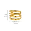 Anillo Geométrico con Abertura Lineal Calada Casual y Versátil de Acero Inoxidable para Mujer Anillo con Textura Starburst Chapado en Oro de 18K