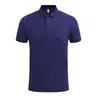 Camisa tipo polo de seda helada personalizada con hombros normales, ropa de trabajo para hombre, camiseta casual de manga corta con cuello para mujer, simple y versátil, fábrica