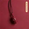 Cadena para teléfono móvil con colgante de cordón de cinnabrio de alto contenido, seis caracteres de la verdad, para hombres y mujeres, colgante de personalidad, regalo de este año