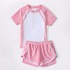 Traje de baño para niña de dos piezas estilo deportivo de ángulo plano conservador para niñas pequeñas, medianas y grandes, ropa de baño casual