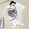Punto 2025 Verano Nuevo Estilo Línea Estéreo Decoración de Flores Grandes Camiseta de Manga Corta Sentido de Diseño para Mujer Top de Diseño
