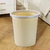 Lixeira na cor creme para casa, sala de estar, quarto, cozinha, banheiro, vaso sanitário, simples, com anel para tampa, grande capacidade