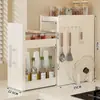 Nuevo Estante Deslizante Mejorado para Especias Cocina Multifuncional Almacenamiento de Condimentos Encimera Hueco Gabinete