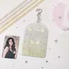 Porta-Cartão de Laço em PVC Estilo Coreano com Asas de Anjo Fofas e Fita, Conjunto de Porta-Cartões 3 polegadas para Cartões de Fã e Crachás