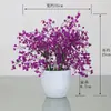 Decoración de Planta Verde Artificial Planta Pequeña en Maceta Flor de Plástico Flor Falsa Juego de Arreglo de Flores Artificiales Decoración de Bonsái Arreglo de Flores para el Hogar Planta en Maceta