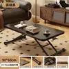 Mesa de Café Plegable Multifuncional Elevable Mesa de Comedor para Hogar Apartamento Pequeño con Ruedas Escritorio Rectangular Extraíble Escritorio