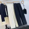Mezcla de Cachemir y Seda Minimalista Versátil Pierna Recta Color Sólido Básico Caída Suave Pierna Recta Pantalones Casuales Pantalones de Lana Mujer