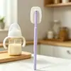 Cepillo para Biberones de Pulpa de Madera y Algodón Personalizado con Mango Largo, Cepillo para Tazas para Limpiar Sin Rincones Muertos, Cepillo Desmontable y Portátil