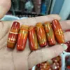 Colgante de Cuenta Cilíndrica de Ágata Roja Natural, Cuenta Tambor de Ágata Roja, Cuenta Cilíndrica, Cuenta Dzi, Hebilla de Paz, Colgante de Paz