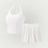 Conjunto de Top Sem Mangas e Shorts com Busto Acolchoado Plus Size Feminino Algodão para Casa Verão Fino
