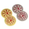 Pingente de Moeda de Cobre Estilo Étnico com Padrão de Fantasma da Montanha para Homens e Mulheres, Pingente Colar Tai Chi Bagua Estilo Chinês do Ano Zodiacal