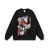 Camiseta de estilo americano de calle principal con lavado de dibujos animados para hombres y mujeres, marca de moda de gran tamaño, hip-hop, peso pesado, cuello pequeño antiguo, manga corta