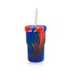 Copo de Silicone Transfronteiriço 16oz com Tampa e Canudo, Cores Sortidas, Copo de Água de Silicone de Grande Capacidade, Resistente a Altas Temperaturas, Anti-Queda, Copo que Muda de Cor