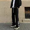 Calça Casual de Algodão Estilo Americano com Três Listras para Homens, Nova Calça de Moletom Reta para o Verão, Calça Esportiva Cool para Fitness da High Street