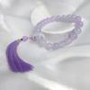 Piedra natural esmaltada, She Taicui de mano, mismo estilo, cordón de cuentas de Buda retorcidas a mano, violeta explosiva, borla antigua alrededor de los dedos