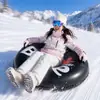 Anillo de Esquí Inflable de PVC Trineo de Nieve para Adultos Manija Doble Neumático de Nieve Trineo de Nieve Invierno al Aire Libre