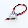 Conector fêmea Type-C 2P moldado por injeção, prensagem direta, porta de carregamento oval para luminárias de mesa, interface Type-C para carros e veículos elétricos