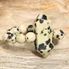 Anillos Apilables de Columna Hexagonal de Amatista para Mujer, Anillos de Pareja con Cuentas de Piedra Natural de Gama Alta de Nicho, Joyería Europea y Americana