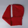 Chapéu e Cachecol Integrados Balaclava Lã Misturada Moda Coreana Dongdaemun Chapéu de Tricô Vermelho Retrô