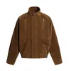 Chaqueta Retro con Cuello Alto de Gamuza para Hombre y Mujer 2025 Nuevo Otoño Holgada Casual Diseño Americano Tops