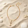 Collar de concha y estrella de mar transfronterizo europeo y americano más vendido para mujer, colgante de caracola de moda estilo oceánico, cadena versátil y elegante para la clavícula
