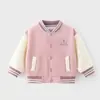 Sudadera chaqueta de dibujos animados de mariposa para niños pequeños de otoño e invierno, chaqueta de apertura frontal con cuello redondo para bebés y niños pequeños, top tipo chaqueta de béisbol