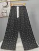 Pantalones de pijama de algodón para mujer, verano, finos, estampados, casuales, de pierna ancha, pueden usar mujeres embarazadas, comercio exterior, pantalones de talla grande