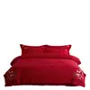 100S Nuevo Estilo Chino Rojo Grande Bordado Ropa de Cama para Boda Juego de Cuatro Piezas de Algodón Puro Algodón Puro Juego de Regalo para Boda de Recién Casados