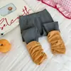 Leggings Femininos 2026 Outono Nova Cor Blocos Patchwork Borda Franzida Alta Elasticidade Amigo da Pele Algodão Penteado Calças Casuais Alargadas