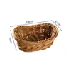 Cesta Creativa para Snacks y Postres de Restaurante KTV Cesta para Papas Fritas Cesta de Almacenamiento de Escritorio Mimbre Tejido Pequeña Cesta de Frutas Cesta de Almacenamiento Tejida