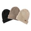 Gorro de lana de cachemira pura para otoño e invierno, cálido, con protección para los oídos, de punto a la moda, para hombres y mujeres, del mismo estilo, versátil, sencillo y casual, gorro frío.