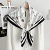 Nuevo Pañuelo Cuadrado Grande de 90 cm, Elegante Pañuelo de Seda Sarga para Mujer, Bufanda Chal de Moda para Primavera y Otoño para Decoración