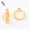Anillo de Calabaza con Incrustaciones de Diamantes DIY Chapado en Oro Antiguo que Conserva el Color al por Mayor, Nuevo Modelo de Anillo Plano Ajustable para Mujeres