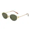2026 Nuevas Gafas de Sol Retro Estilo Metal Old Money Europeo y Americano para Mujer, Forma Ovalada, Protección UV, Gafas de Sol para Proteger del Sol