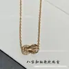 Versão Alta Colar Fivela de Oito Caracteres Ferradura Fivela Feminino Luxo Leve Ouro 18K Sentido Avançado Versátil Presente para Namorada Melhor Amiga