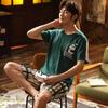 Pijama para Hombre, Algodón de Verano Manga Corta Shorts, Ropa de Casa Juvenil, Set Nuevo de Dibujos Animados de Verano para Hombre 2026