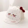 Gorro de Bebé Lindo Gato de Dibujos Animados Orejas Protección para los Oídos Gorra de Béisbol para Niñas Primavera Verano Protección Solar Visera Lazo