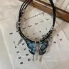 Colar Borboleta Degradê com Rebite de Zircônia Novo Design Personalizado para Mulheres Corrente de Clavícula Estilo Doce e Fresco Sexy Temperamento de Verão