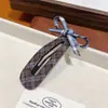 Pinza BB de Lazos a Cuadros Retro para Mujer Estilo Coreano Pinza Lateral de Presión Pinza Simple para Mechones Rebeldes Accesorio para el Cabello de Tela Versátil