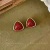 Aretes Triangulares Estampado de Leopardo Retro Francés Sentido del Diseño Nicho Moda Pendientes Simples Personalidad Versátil Temperamento Pendiente