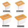 Caja de pañuelos de plástico creativa con logotipo impreso tapa de acrílico de madera caja de servilletas de dibujo de papel caja de escritorio de mesa