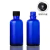 Frasco de Vidro Azul para Óleo Essencial de 10 20 30 50ml com Tampa Plástica Preta Tampa de Baquelite Cabeça Grande Cabeça Pequena Tampa Antifurto