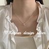 Diseño de Nicho Coreano Joyería Minimalista de Plata Plata de Ley S925 Estilo Ins Collar Brillante de Zirconia Azul Estrella para Apilar
