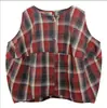 Conjunto de Verano Changguo Clothing para Niñas Estilo Coreano Chaleco a Cuadros y Pantalones de Pierna Ancha Conjunto de Dos Piezas para Niñas Jóvenes