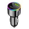 Nuevo Cargador de Coche con Luz Ambiental de Colores Cargador Rápido para Coche 60W Pd30W Cargador de Coche