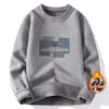 Transfronterizo 2025 Invierno Nuevo Hombre Mono Tejido de Terciopelo Hombre Terciopelo Engrosado Cuello Redondo Casual Top de Punto Moderno